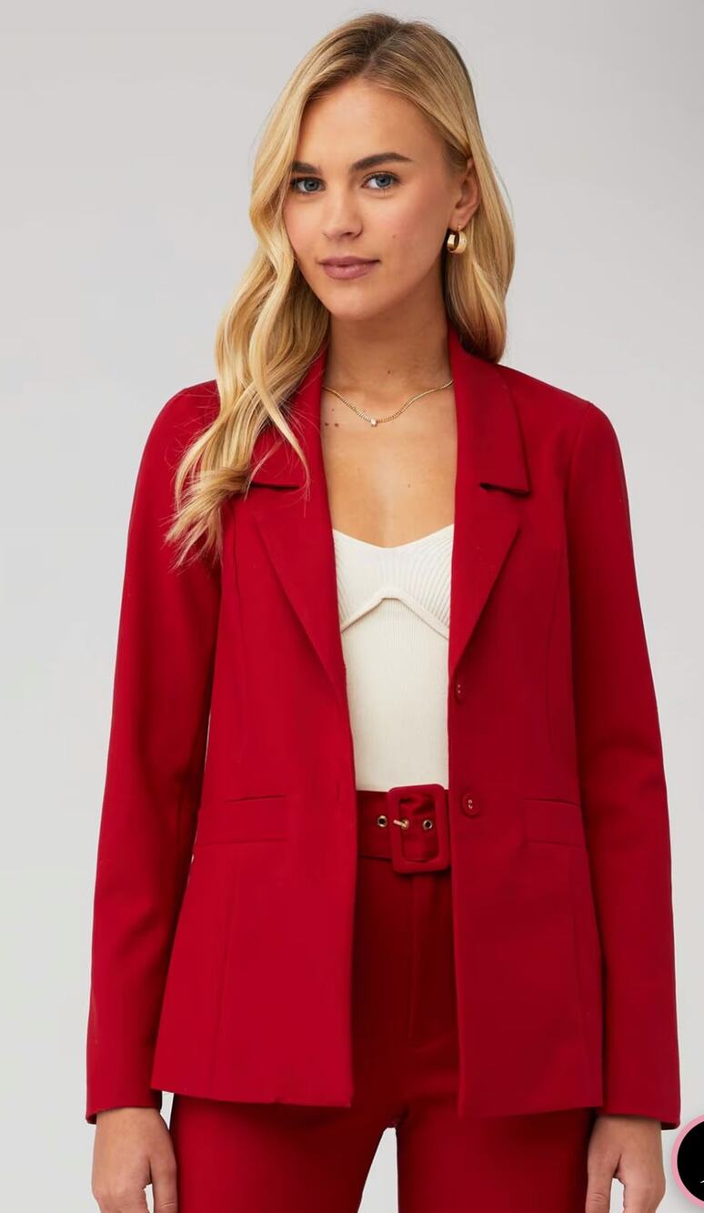 Show Me Your MuMu Red Blazer Structured Suit Jacket Business